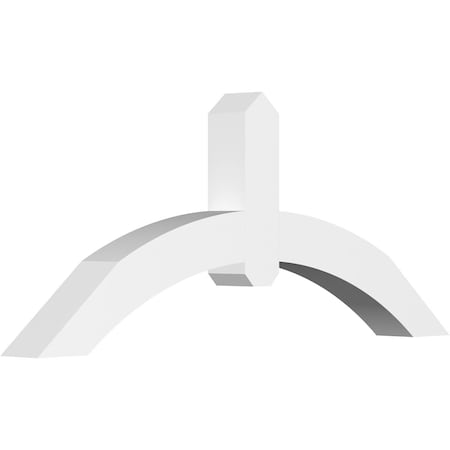 Ekena Millwork Archdale Architectural Grade PVC Gable Bracket, 48"W x 20"H x 4"D x 4"F, 10/12 Pitch GBP048X20X0404ARC00